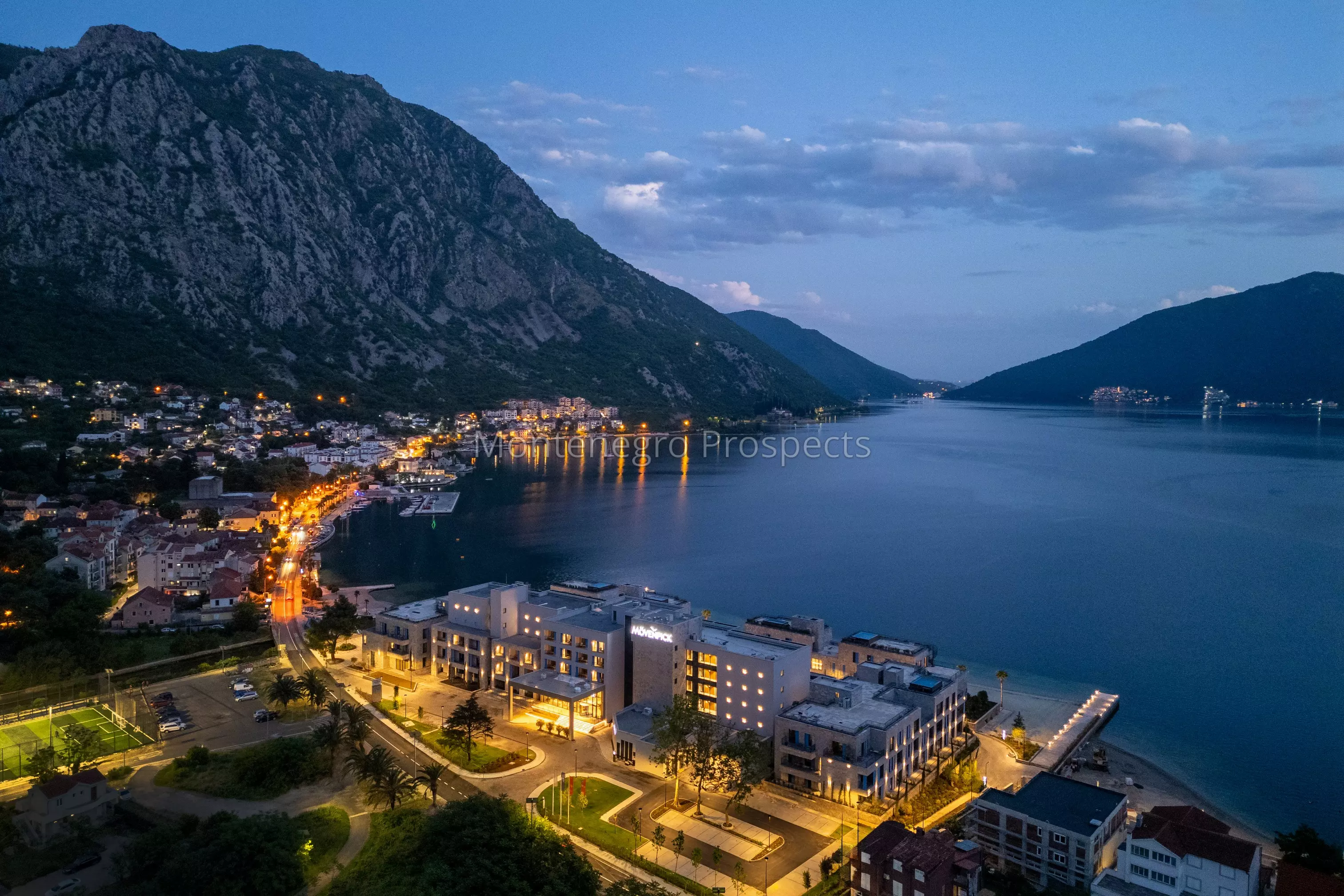 Aerial movenpick hotel residences teuta kotor bay 3